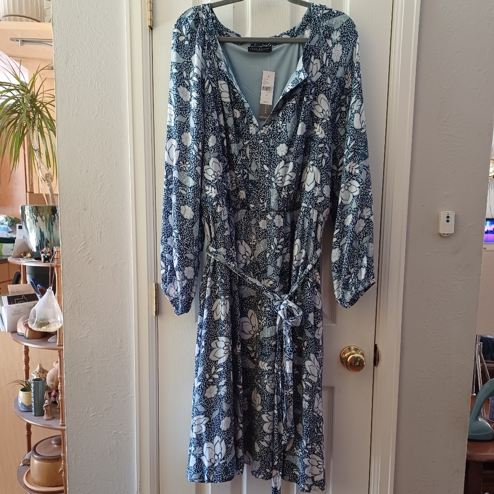 NWT Lane Bryant Blue Floral Midi Dress